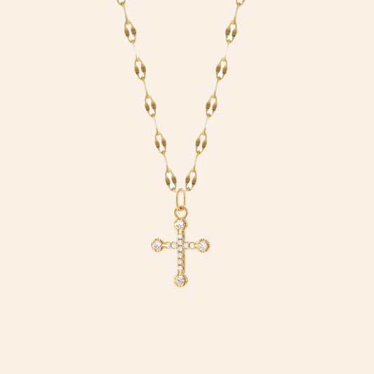 Elegance in Faith Crystal Cross Necklace